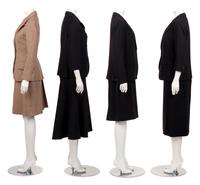 Four Designer Two-Piece Skirt Suits: One Adolfo, One Christian Dior, and Two Giorgio Armani
