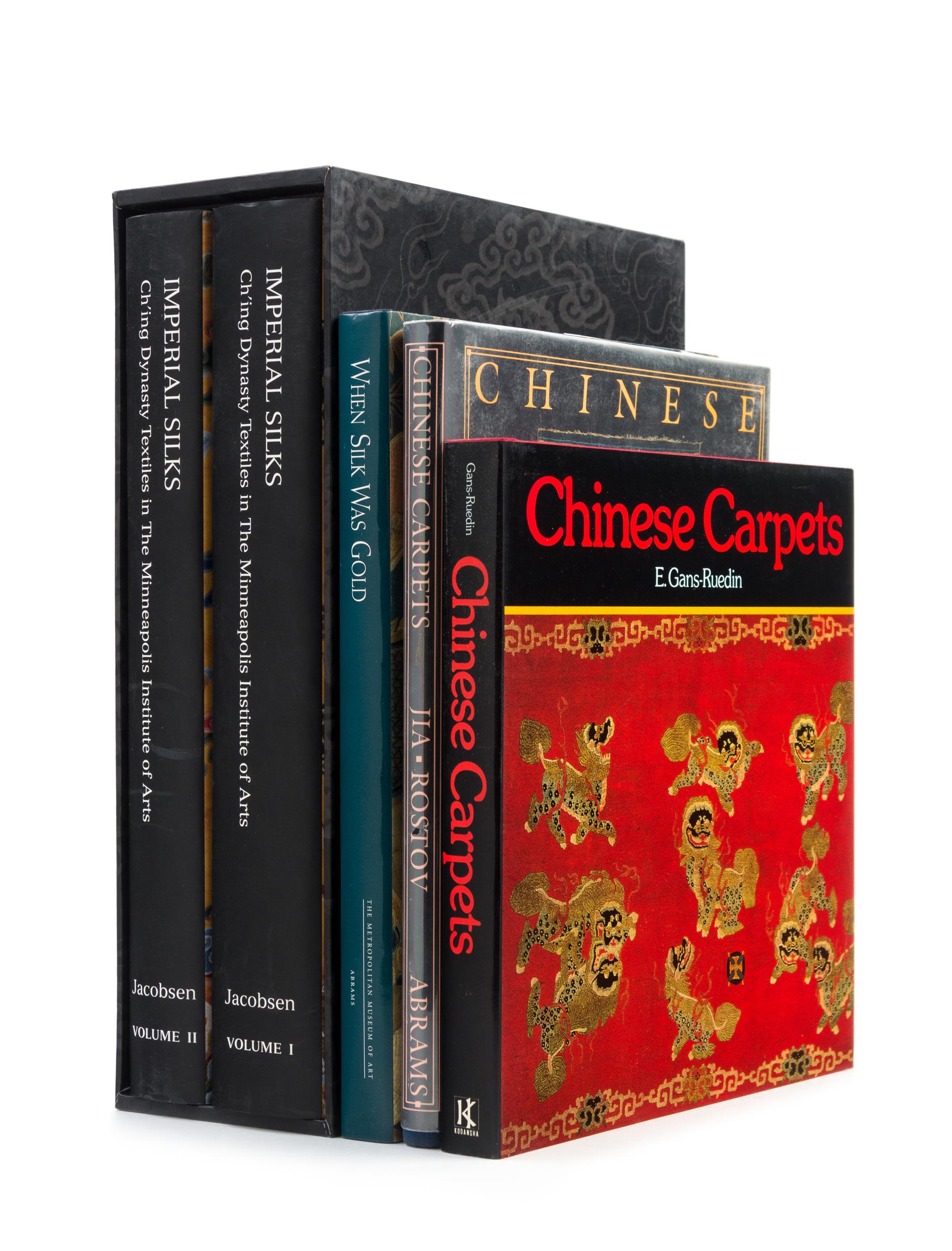 34 Books Pertaining to Chinese Carpets, Textiles, Costumes and Jewelry