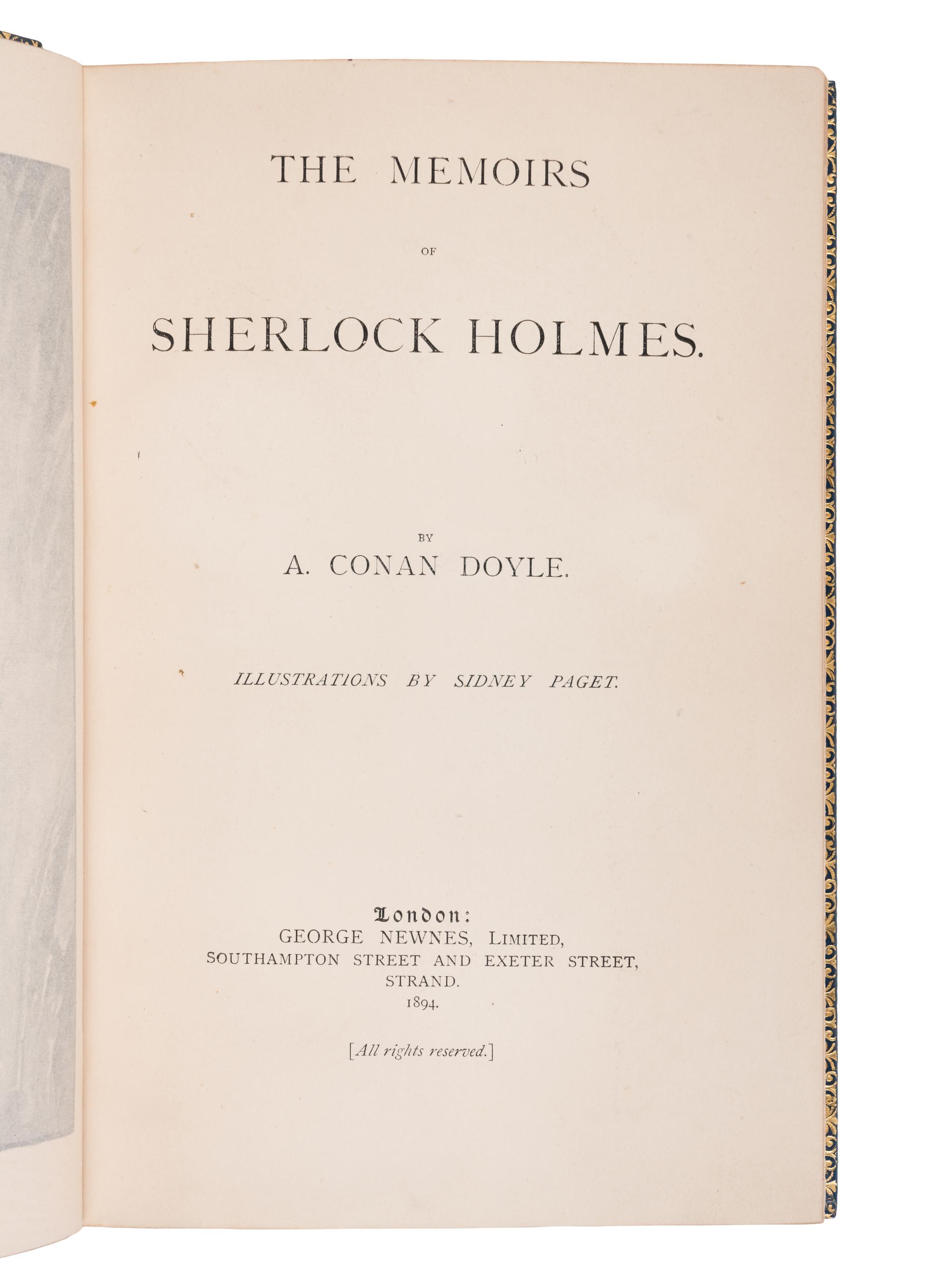 DOYLE, Arthur Conan (1859-1930). The Adventures of Sherlock Holmes . London: George Newnes, 1892.