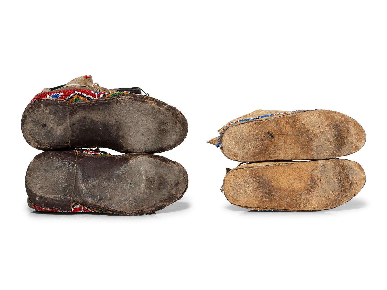 Plains Beaded Hide Moccasins