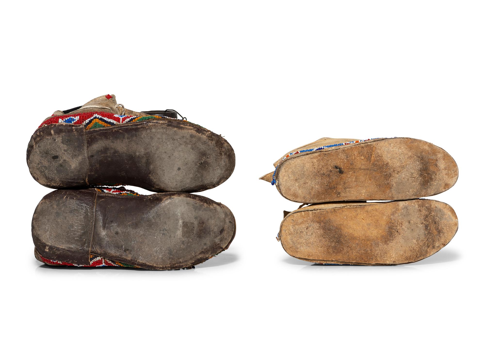 Plains Beaded Hide Moccasins