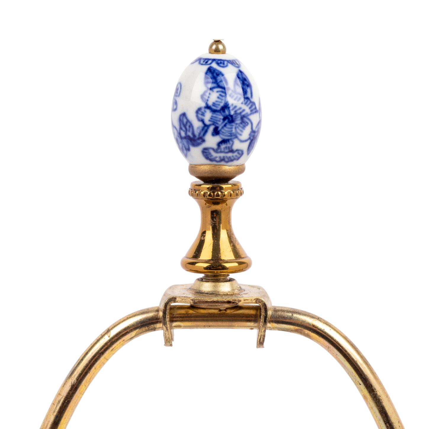 A Chinese Blue and White Porcelain Baluster Vase Mounted as a Lamp