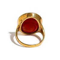 A Neoclassical Gold and Carnelian Finger Ring with Portrait Head of Homer