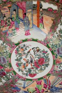 A Chinese Export Rose Medallion Punch Bowl