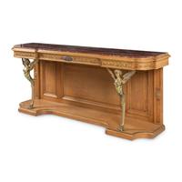 An Empire Style Gilt Bronze Mounted Oak and Rouge Marble-Top Console Desserte