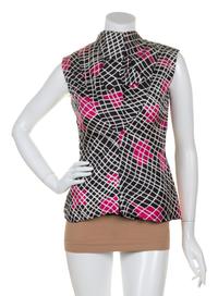 A Pauline Trigere Silk Sleeveless Blouse,
