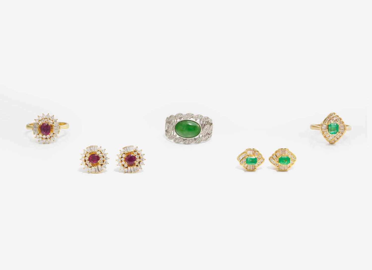 A Collection of Gold and Gem-Set Jewelry
