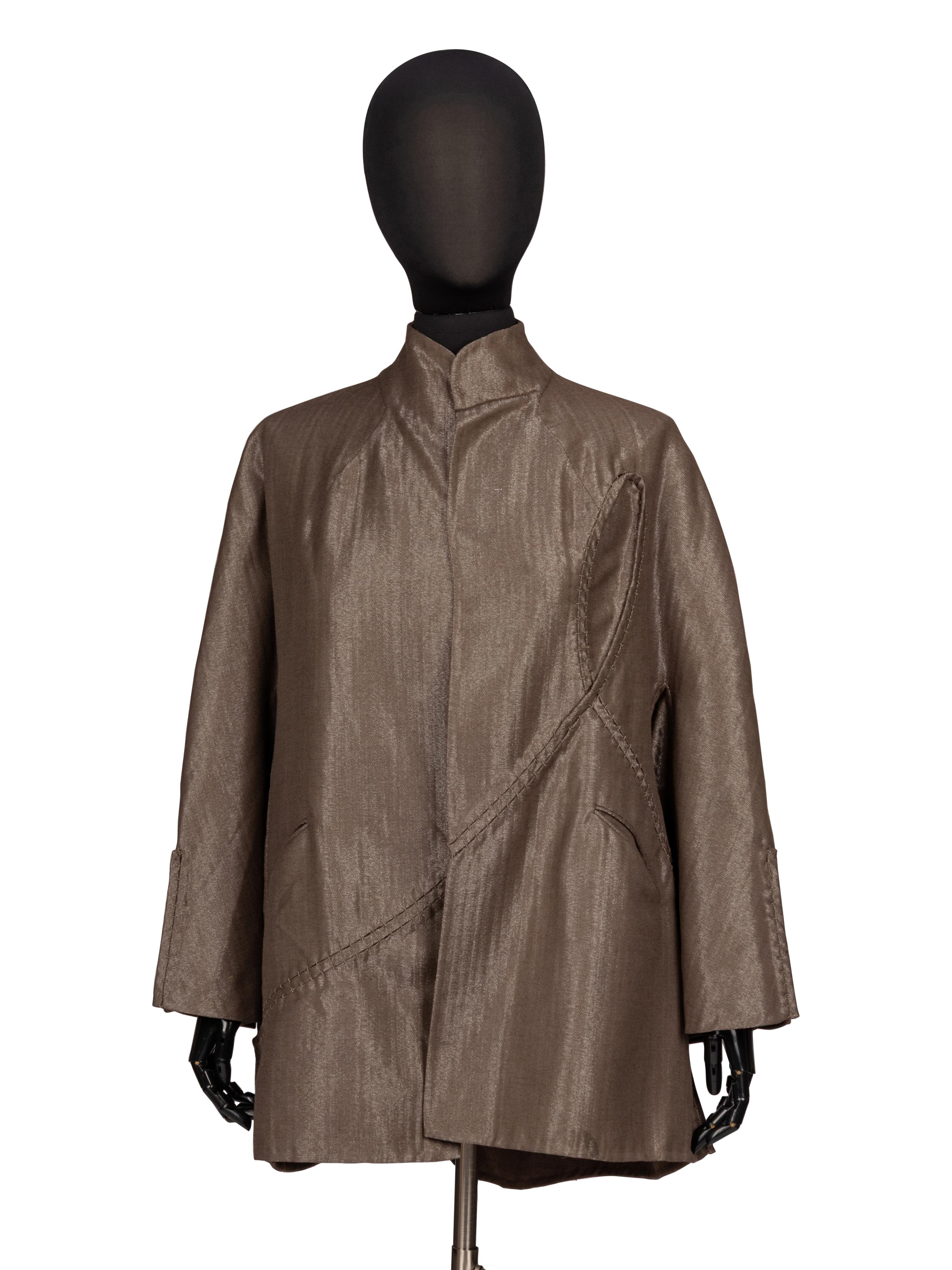 Ralph Rucci, Metallic Pewter Wool Jacket