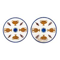 A Pair of Italian Pietra Dura Marble, Diaspore and Lapis-Lazuli Table Tops