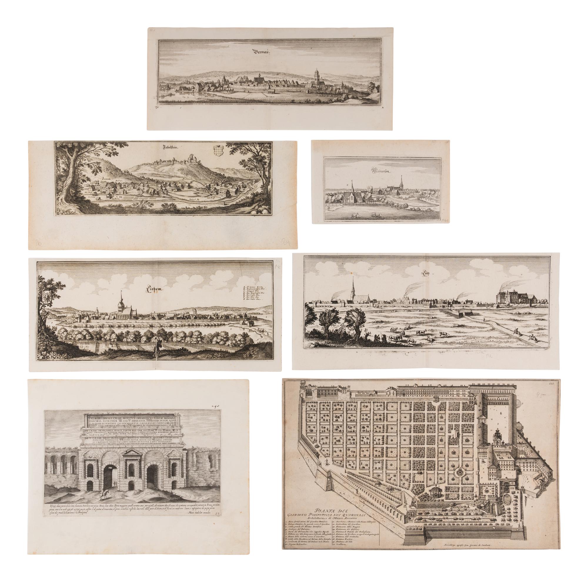 [ARCHITECTURE]. A group of approximately 25 works depicting architecture, primarily engraved prints, including:
