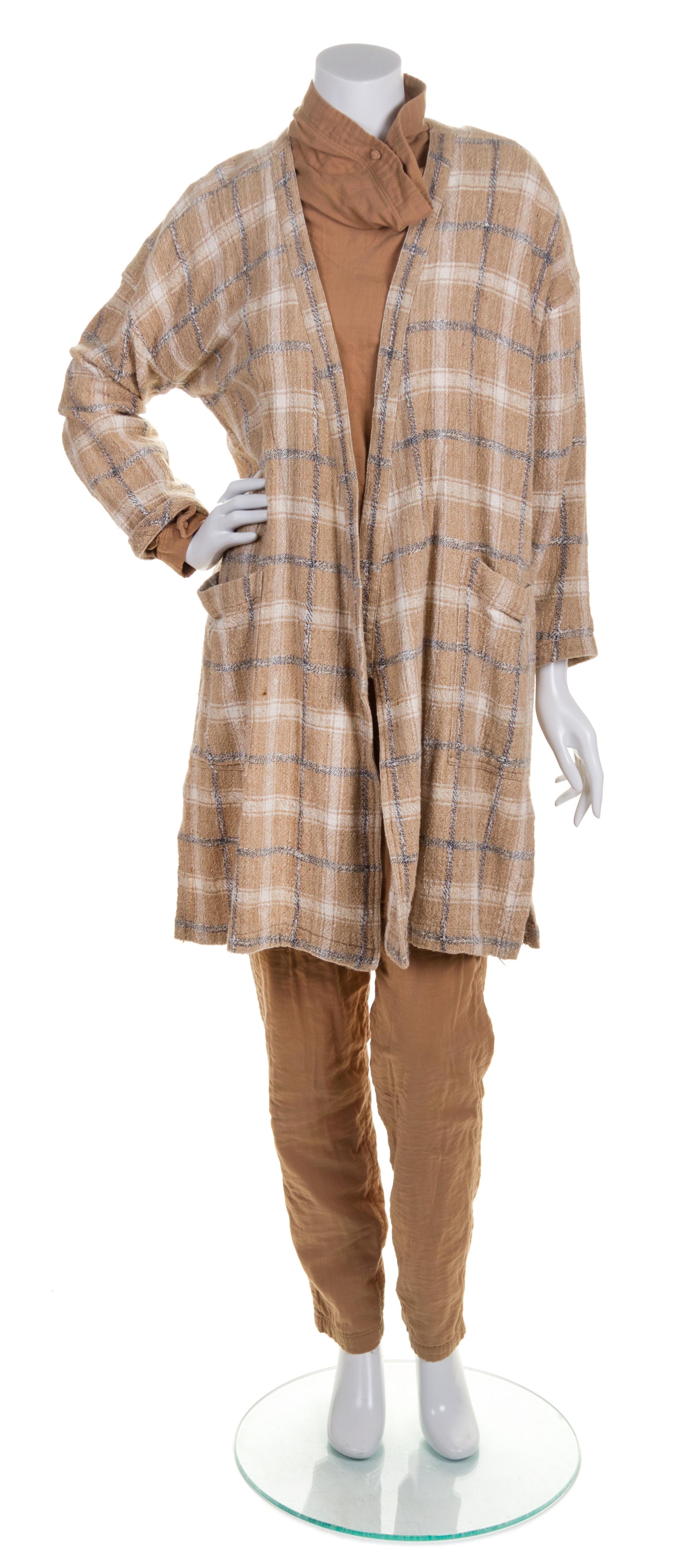 An Issey Miyake Cotton Plaid Jacket Ensemble, Size M.