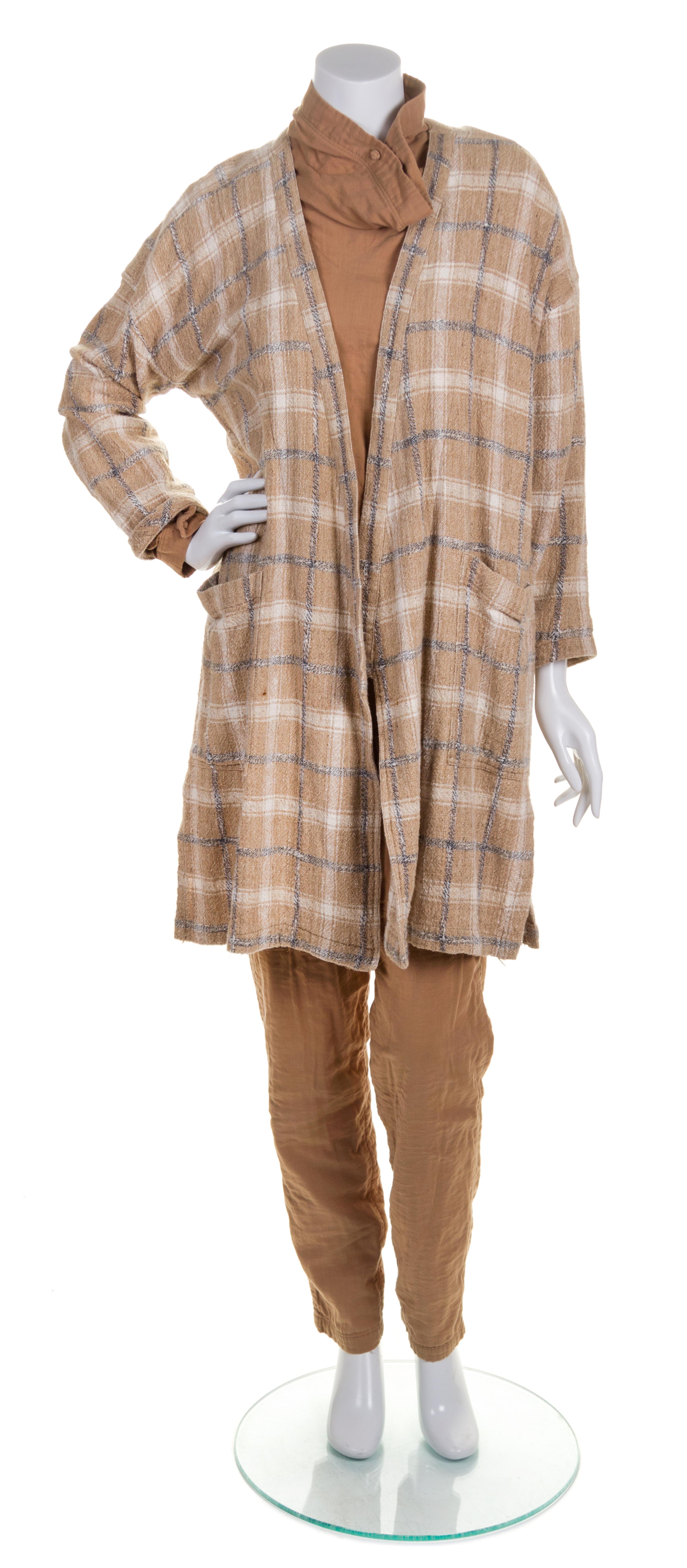 An Issey Miyake Cotton Plaid Jacket Ensemble, Size M.