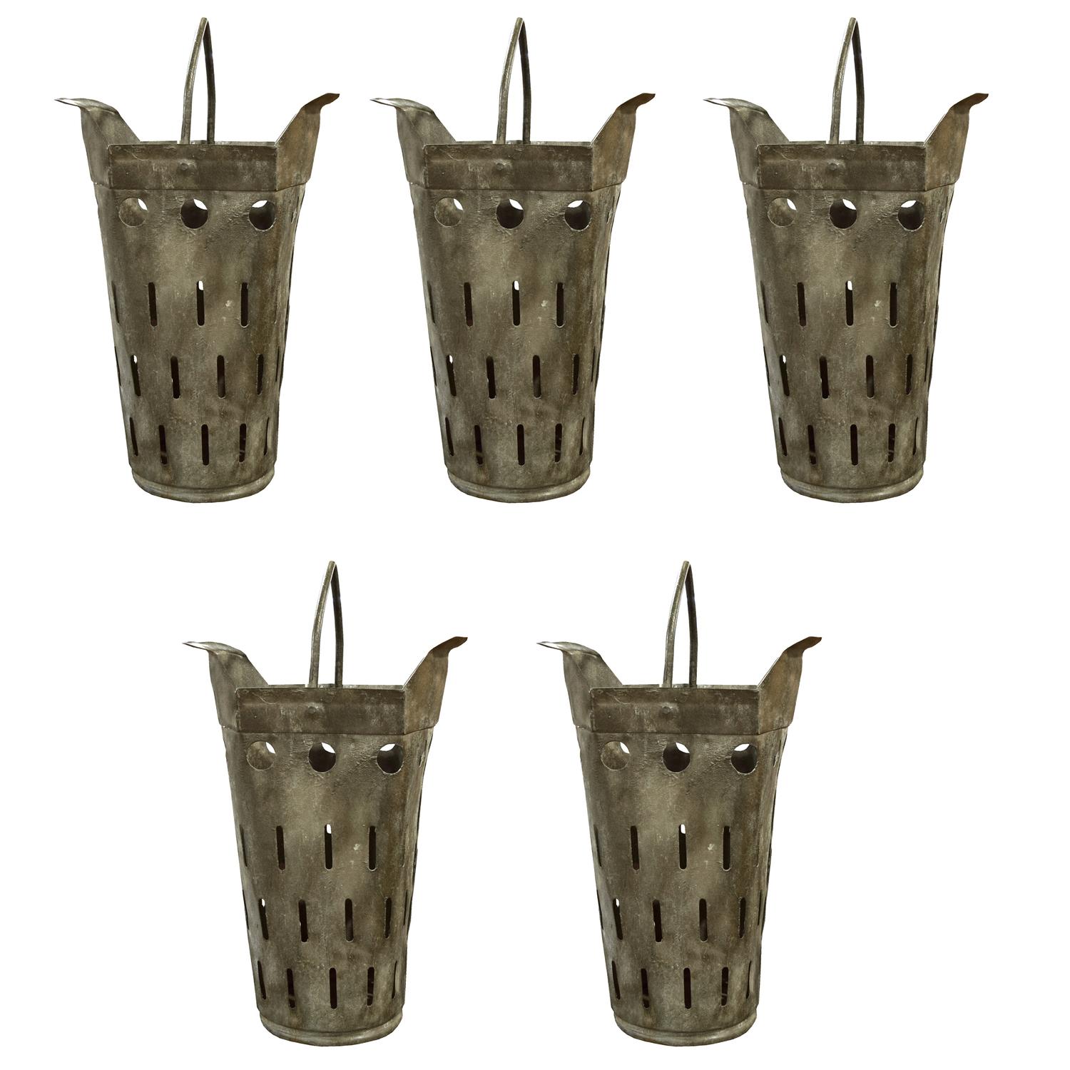 A Zinc Basket 15.5" W x 10.25" D x 27" H — France, Circa 1940