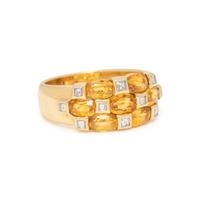 YELLOW GEMSTONE AND DIAMOND RING