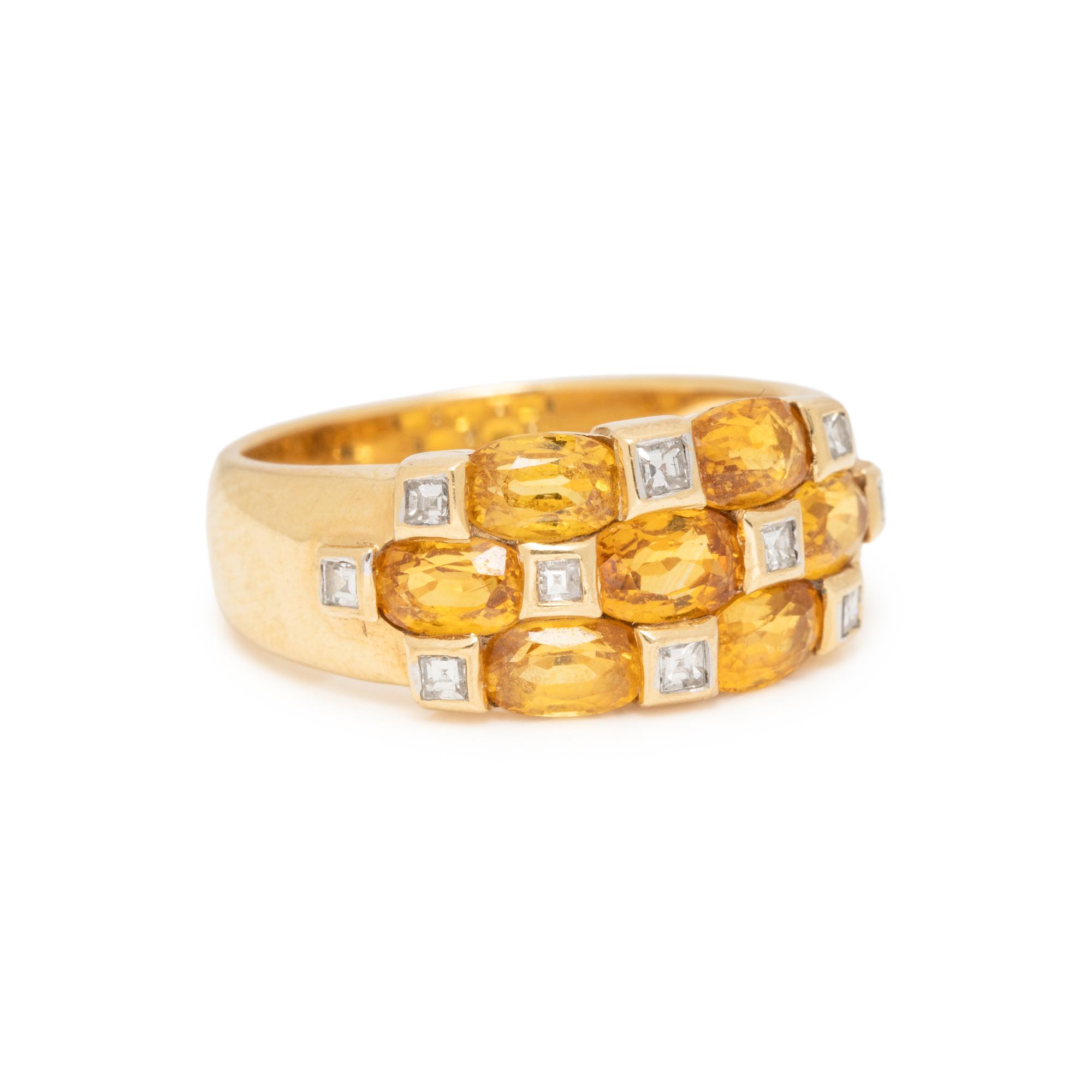 YELLOW GEMSTONE AND DIAMOND RING