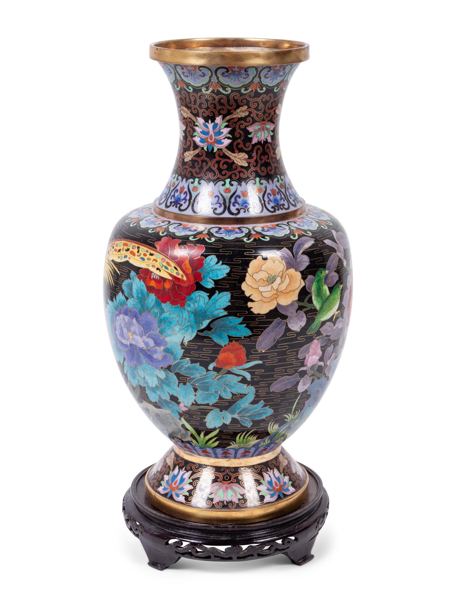 A Cloisonné Vase with Stand