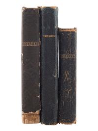 [CIVIL WAR]. New Testament owned by Private Harvy A. Shugh, 96th and 77th Ohio Infantries. [ With :] Two war-time New Testaments.