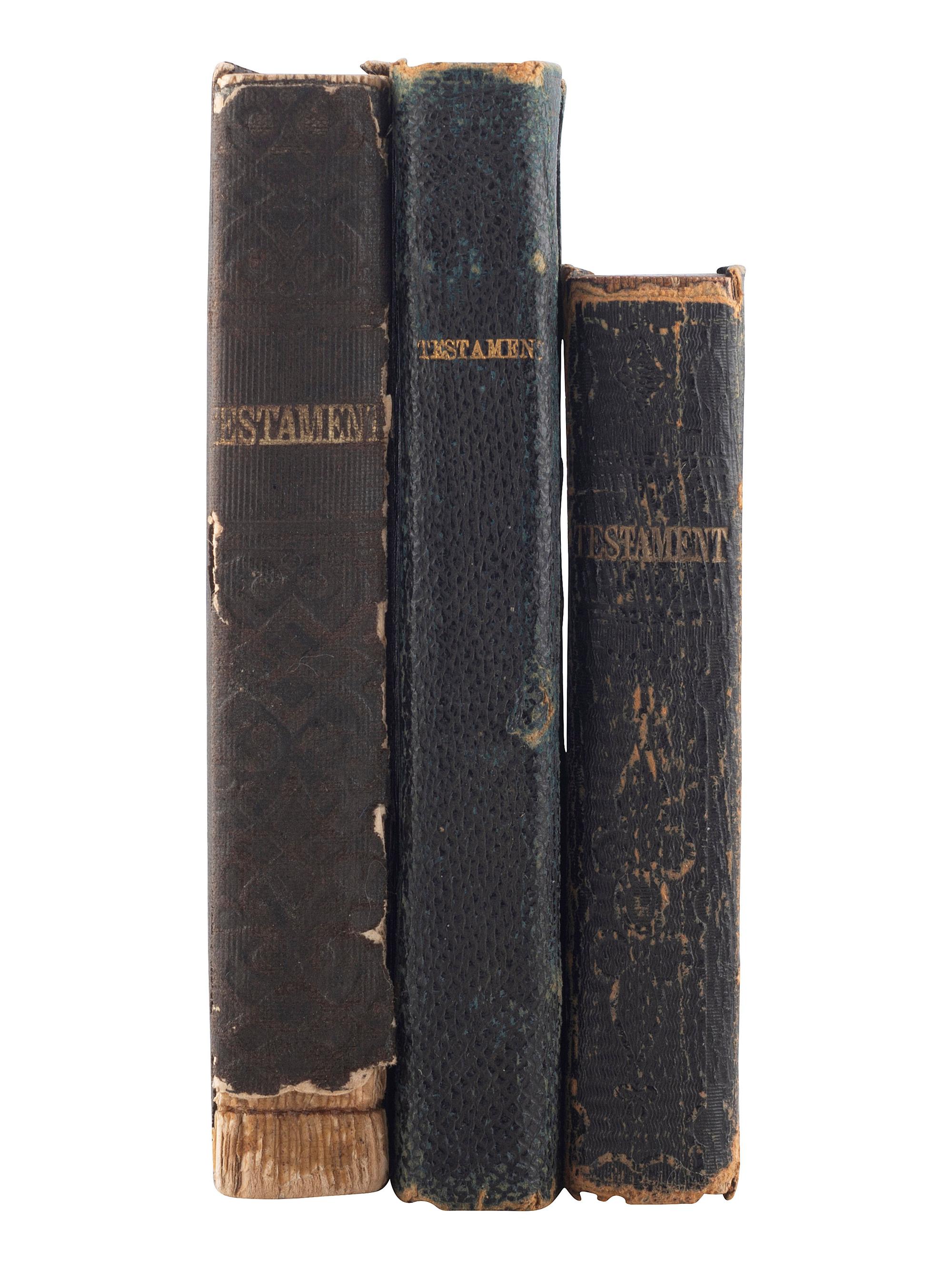 [CIVIL WAR]. New Testament owned by Private Harvy A. Shugh, 96th and 77th Ohio Infantries. [ With :] Two war-time New Testaments.