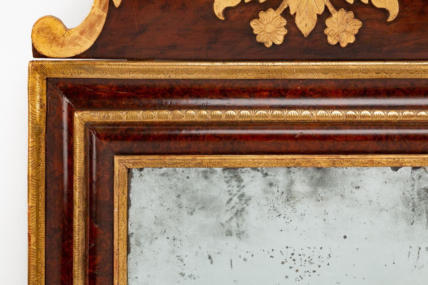 A Dutch Rococo Parcel-Gilt Walnut Mirror — 18TH CENTURY