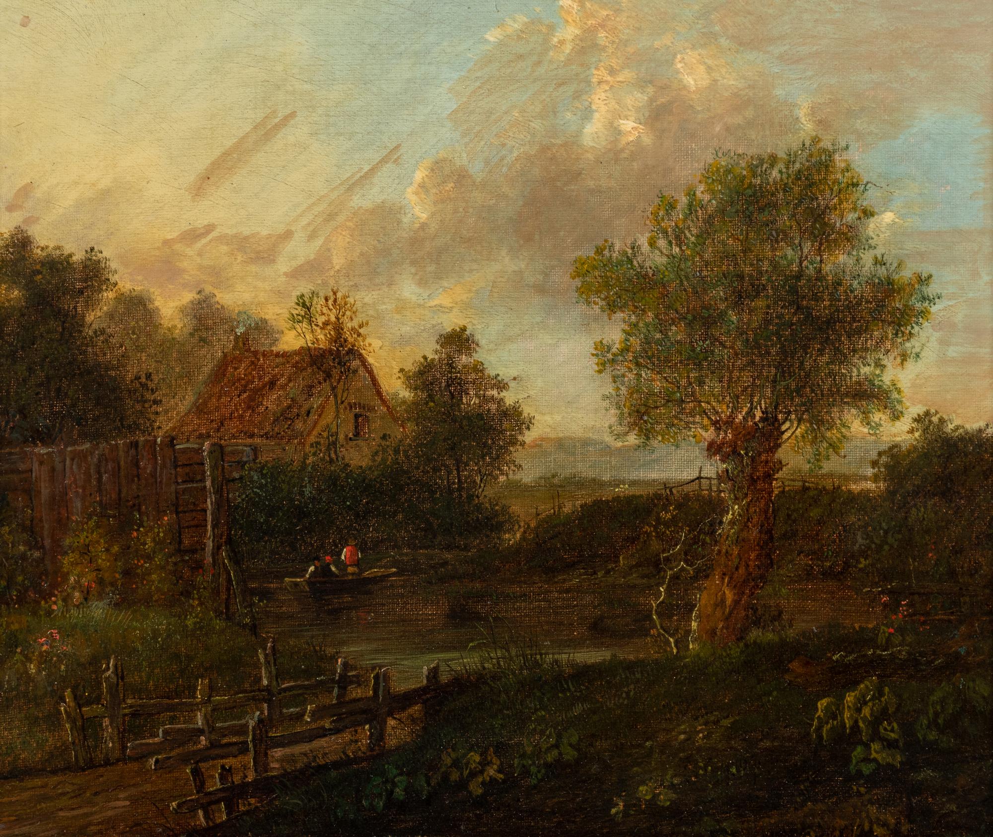 Landscape with Stream and Figures in a Boat