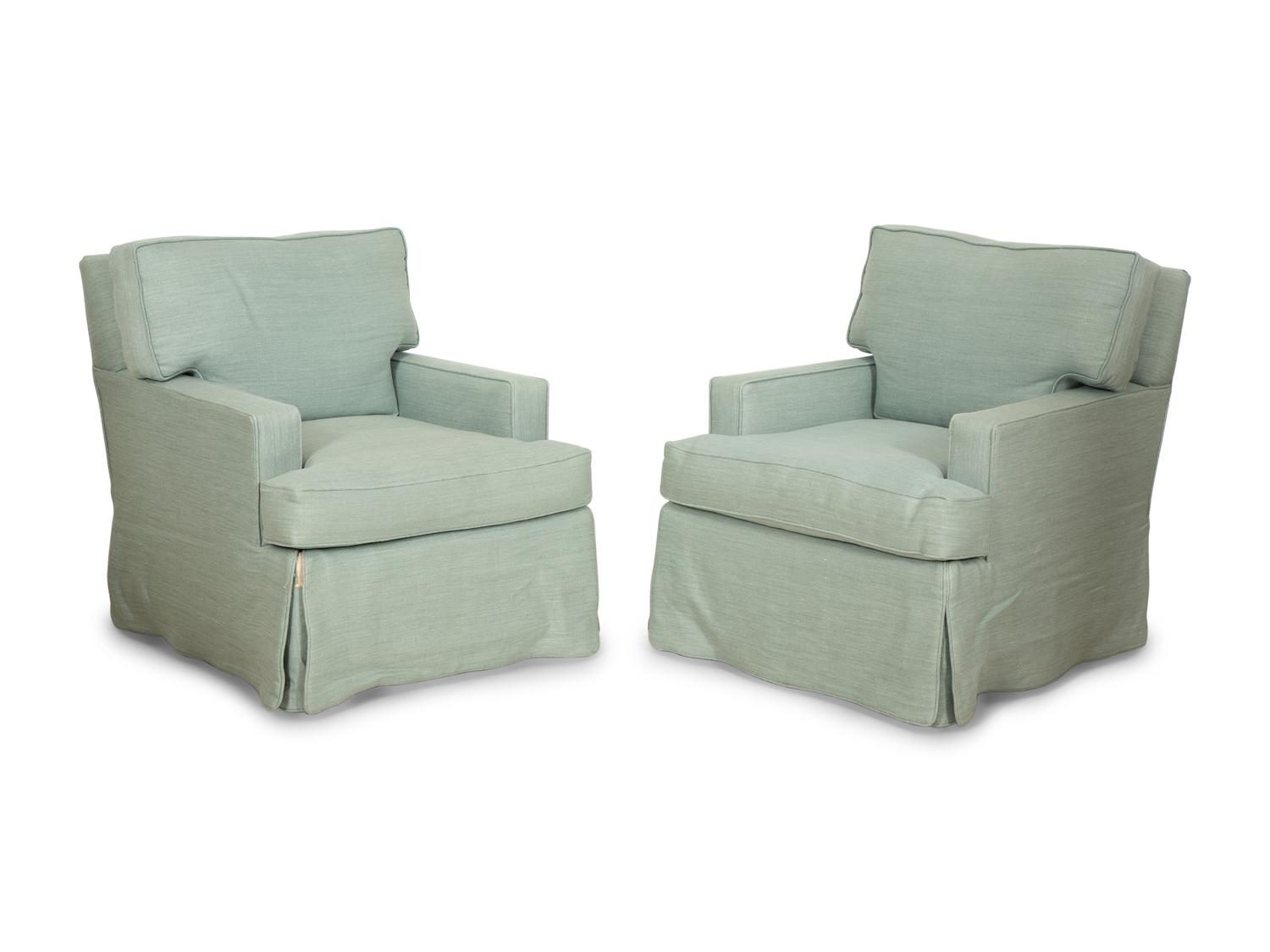 A Pair of Upholstered Club Chairs