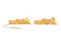YELLOW GOLD TRAIN TIE BARS