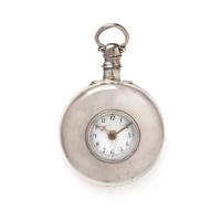 BRITISH, STERLING SILVER DEMI-HUNTER POCKET WATCH