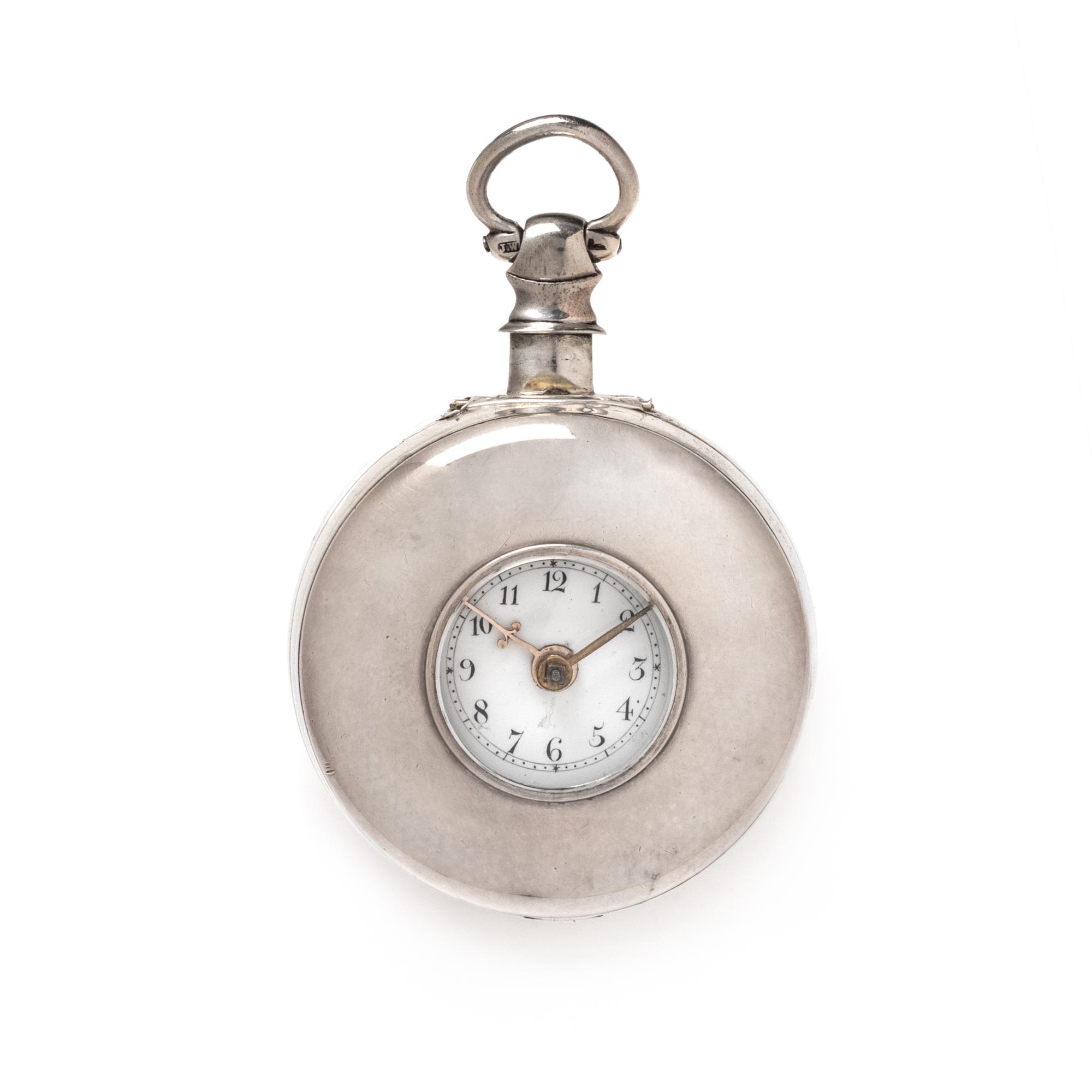 BRITISH, STERLING SILVER DEMI-HUNTER POCKET WATCH