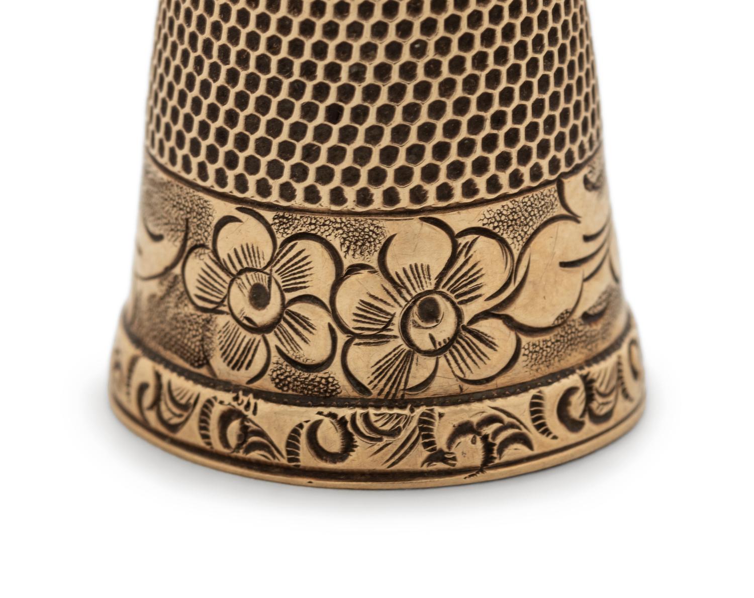 A Group of Four American Yellow-Gold Thimbles