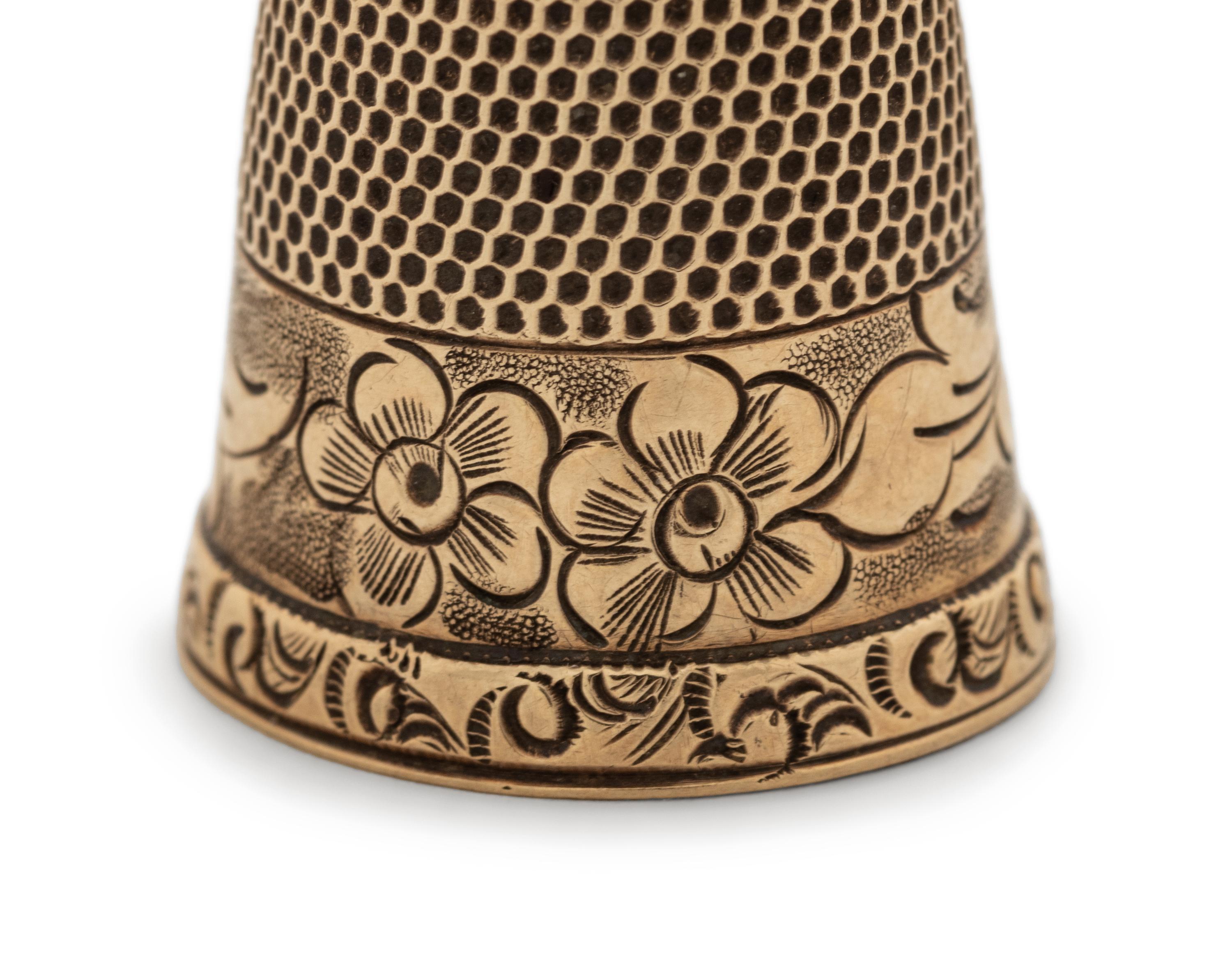 A Group of Four American Yellow-Gold Thimbles