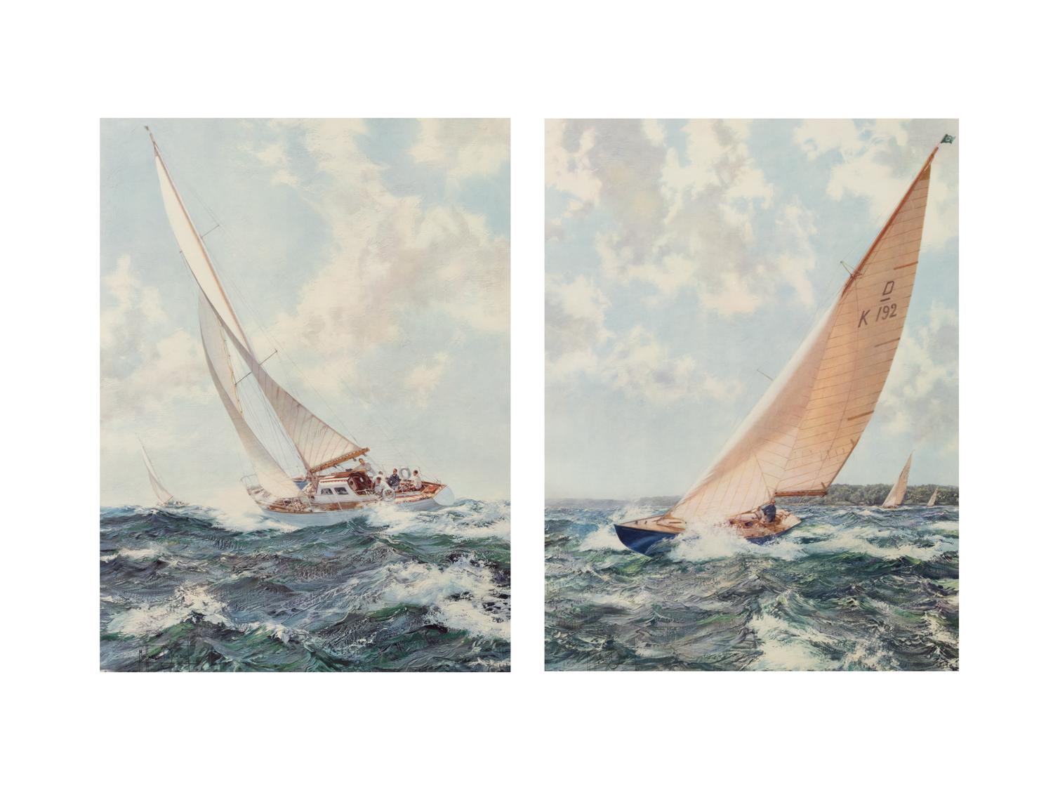 Ocean Racer and Royal Yacht, Bluebottle (a pair of prints)