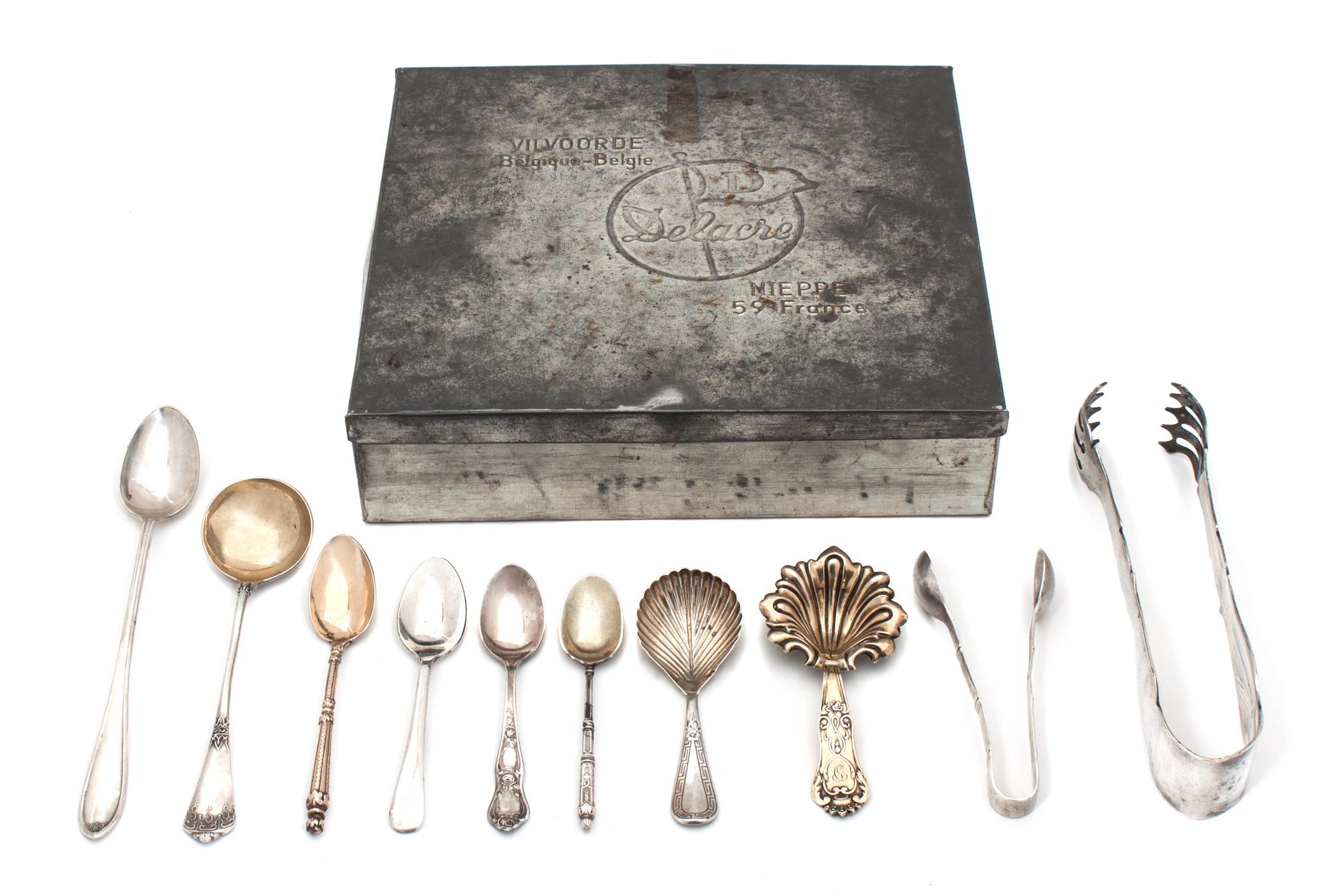 An Assembled Collection of Silver Flatware and Serving Articles Length of longest 7 3/4 inches.