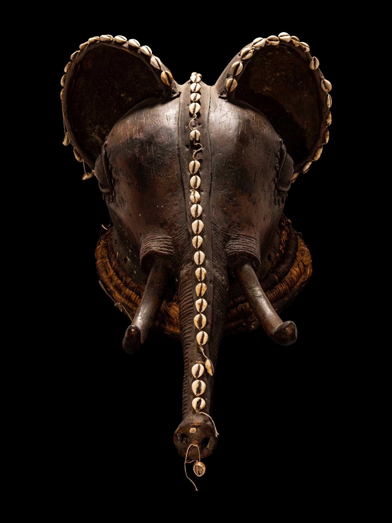 A Babanki Wood Elephant Head Helmet Mask