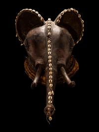 A Babanki Wood Elephant Head Helmet Mask
