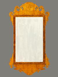 A Chippendale Style Tiger Maple Looking Glass