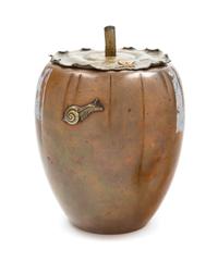 A Japanese Mixed Metal Melon-Form Vessel Height 7 inches. — 19TH CENTURY
