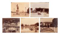 A group of five photographs depicting the grounds of Versailles ( Cours d'Honneur, Versailles , 1901; La Vénus accroupie, par Coysevox (Versailles) , 1902; Versailles - Bassin de Neptune, 1902; Versailles - l'Orangerie, 1903; Grand Trianon - le Buffet , 1906)
