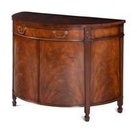 A George III Style Burlwood Demilune Cabinet