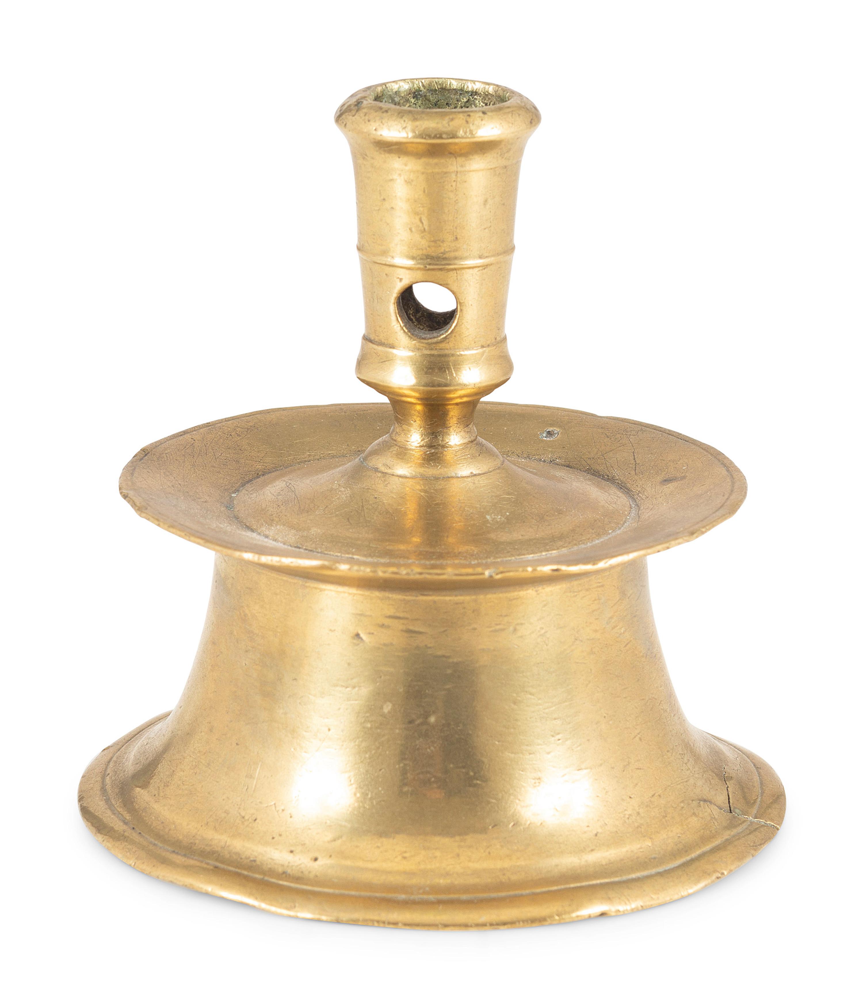 A Continental Brass Capstan Candlestand
