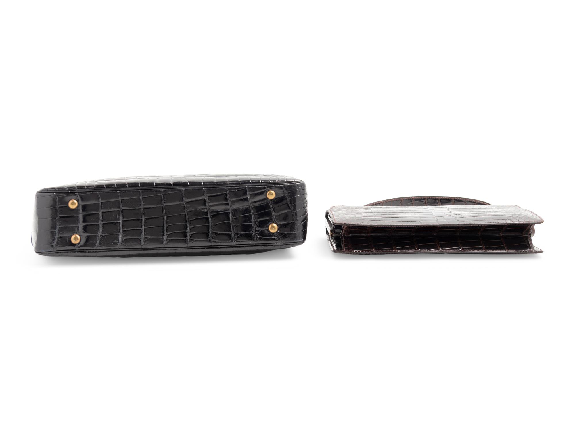 Three Vintage Alligator and Crocodile Accessories; Two Saks, One Rosenfeld, 1970-90s