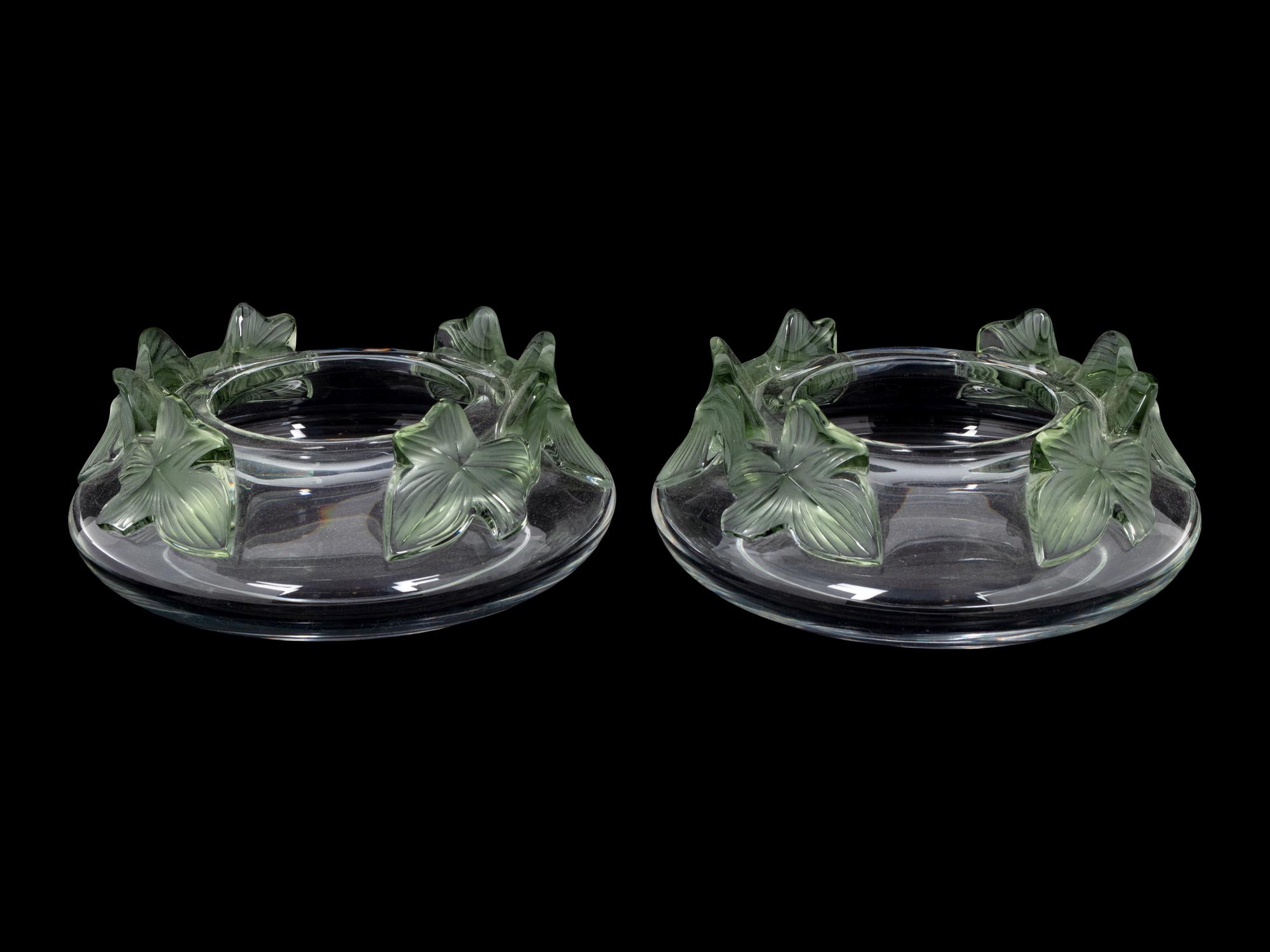 A Pair of Lalique Lierre Bowls