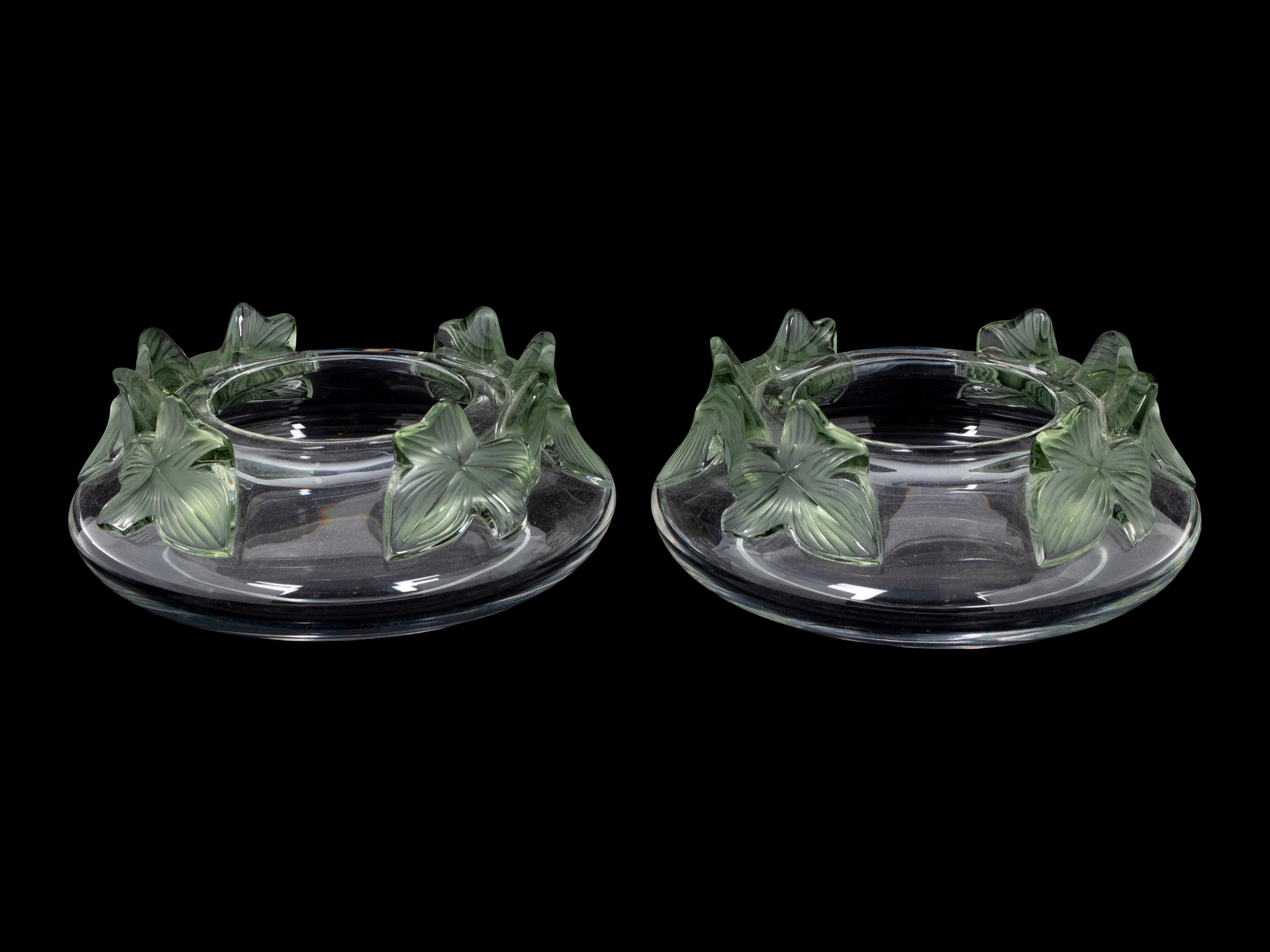 A Pair of Lalique Lierre Bowls