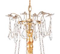 An Italian Giltwood and Tôle Six-Light Chandelier