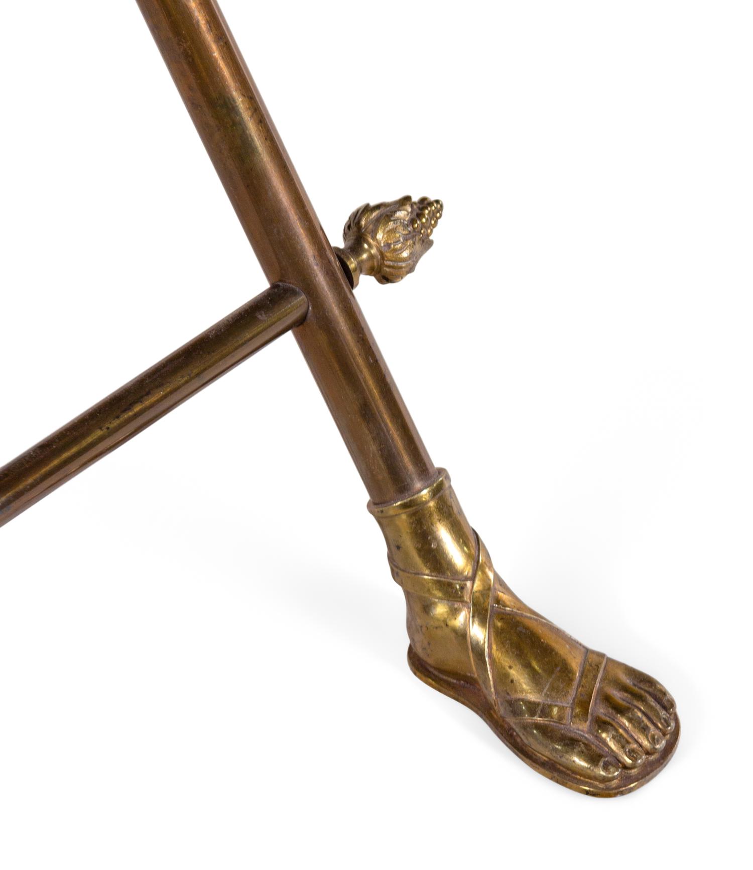 A French Brass and Mahogany Butler's Tray Table