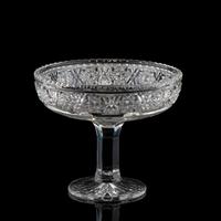 A Tuthill Cut Glass Compote with Primroses