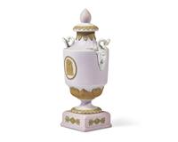 A Miniature Wedgwood Tricolor Jasperware Vase and Cover