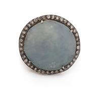 A Gilt Silver, Sapphire and Diamond Ring, 9.80 dwts.