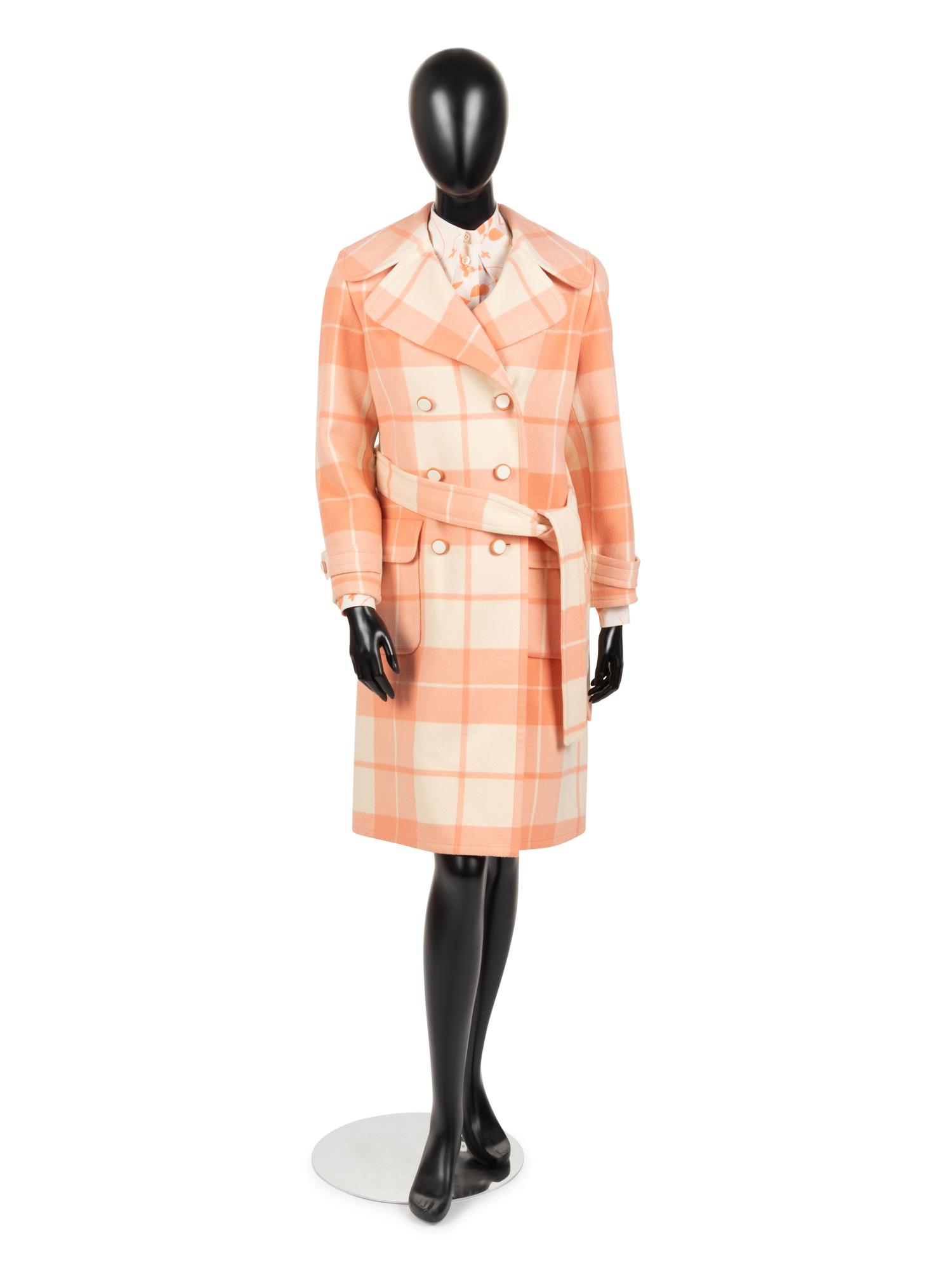 Chloé Plaid Wool Coat with Printed Silk Blouse, 1970s