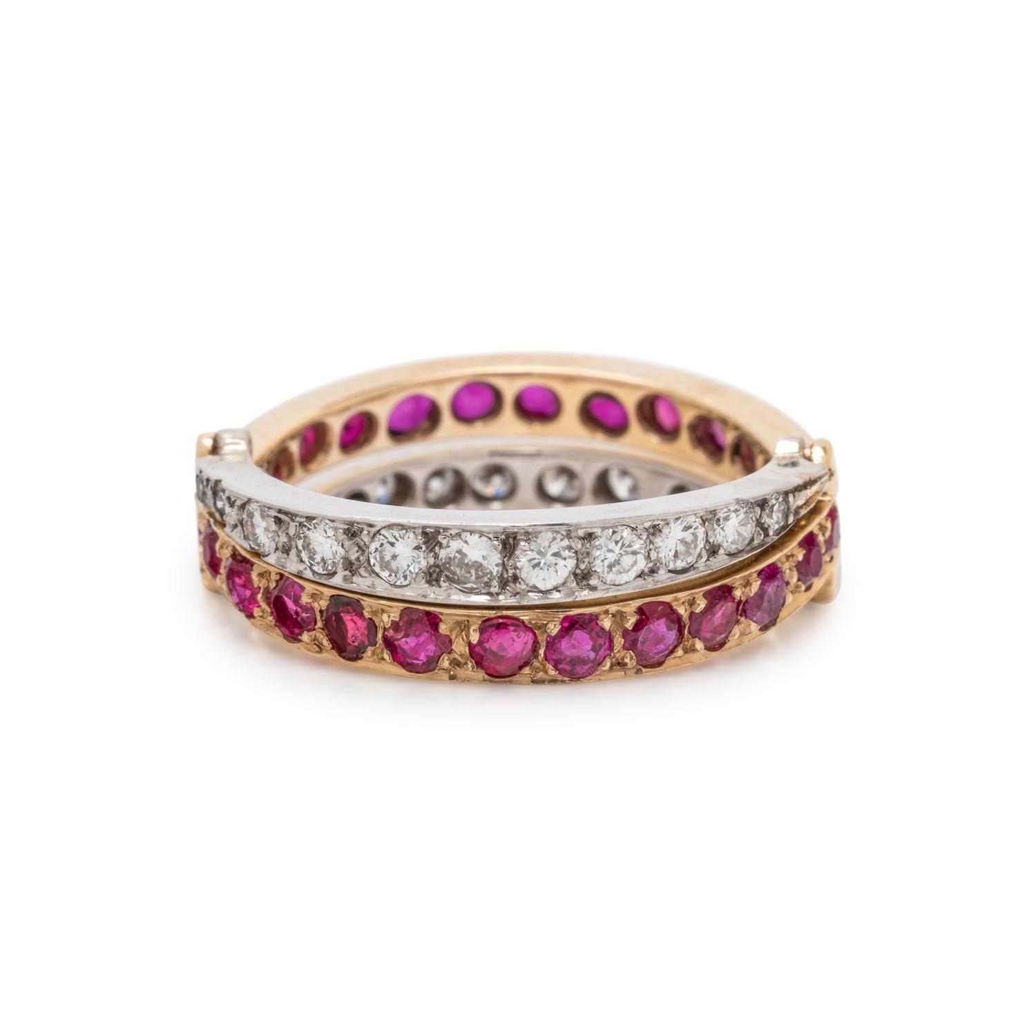RUBY AND DIAMOND FLIP RING