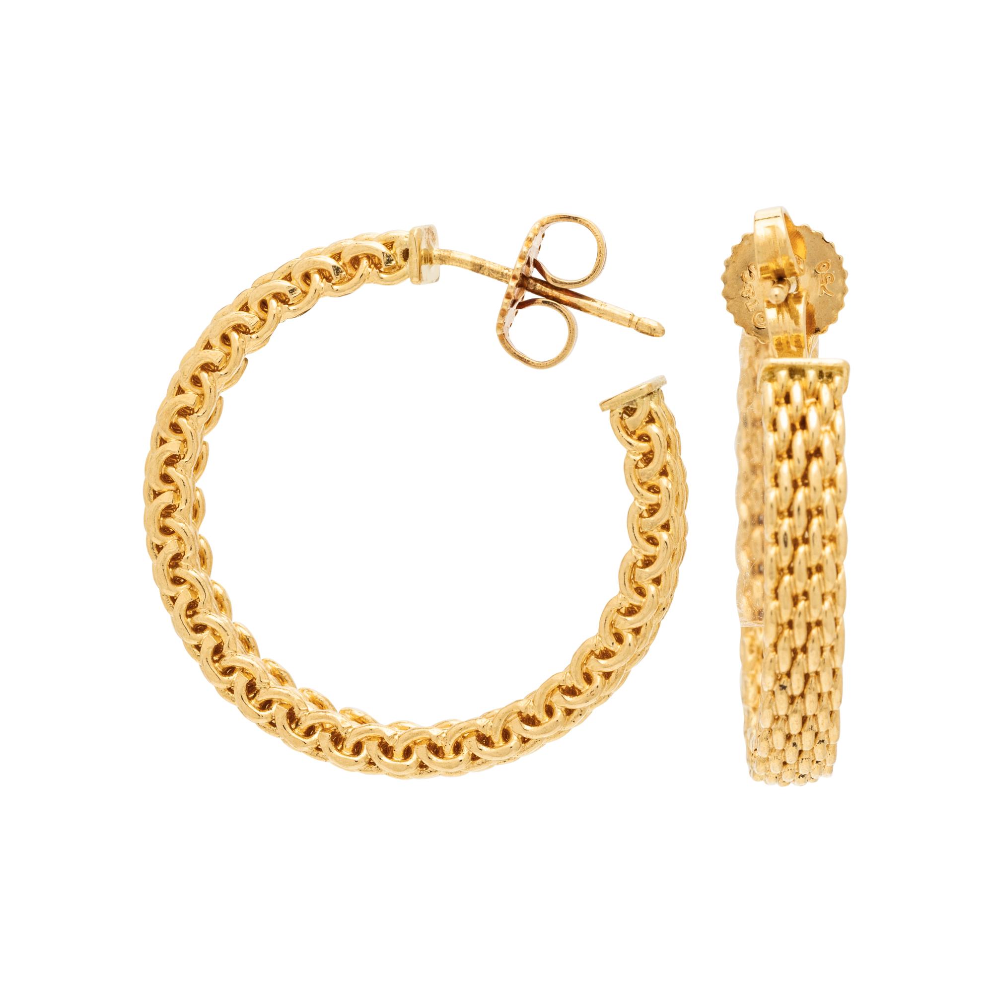 TIFFANY & CO., YELLOW GOLD HOOP EARRINGS